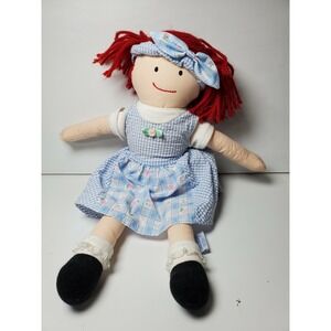 Vintage 1994 Eden Madeline Plush 15" Doll, Blue‎ Plaid Dress